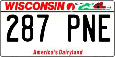 WI license plate 287PNE