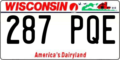 WI license plate 287PQE