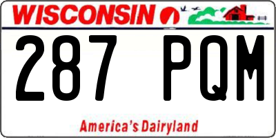 WI license plate 287PQM