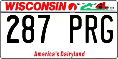 WI license plate 287PRG