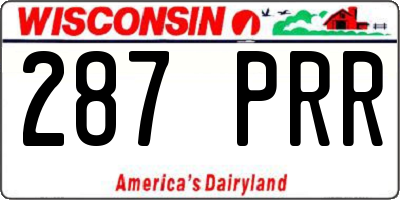 WI license plate 287PRR