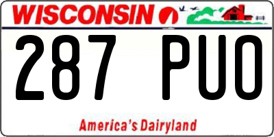 WI license plate 287PUO