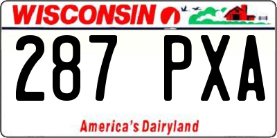 WI license plate 287PXA