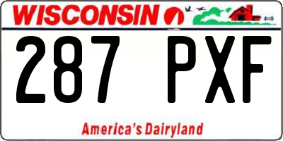 WI license plate 287PXF