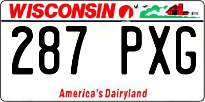 WI license plate 287PXG