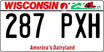 WI license plate 287PXH