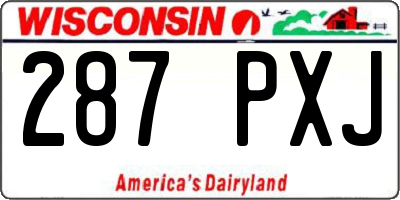 WI license plate 287PXJ