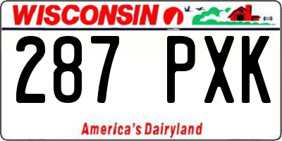WI license plate 287PXK