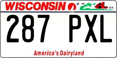 WI license plate 287PXL