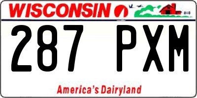 WI license plate 287PXM