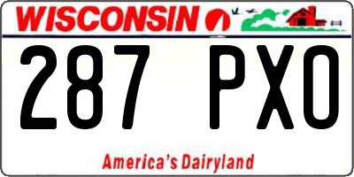 WI license plate 287PXO