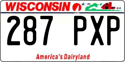WI license plate 287PXP