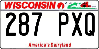 WI license plate 287PXQ