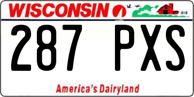 WI license plate 287PXS