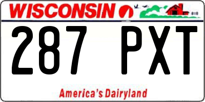 WI license plate 287PXT