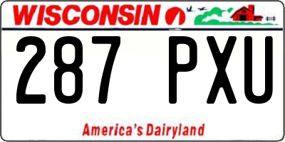 WI license plate 287PXU