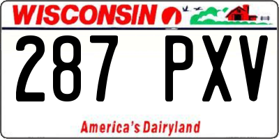 WI license plate 287PXV