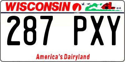 WI license plate 287PXY
