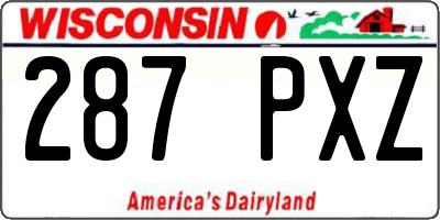 WI license plate 287PXZ