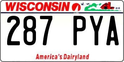 WI license plate 287PYA