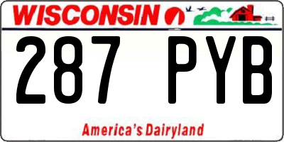 WI license plate 287PYB