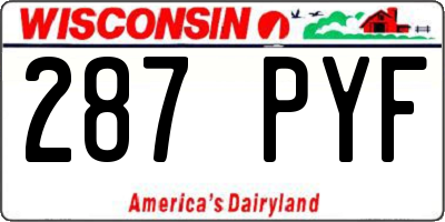 WI license plate 287PYF