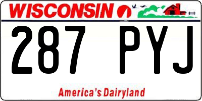 WI license plate 287PYJ