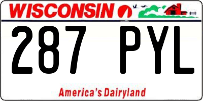 WI license plate 287PYL