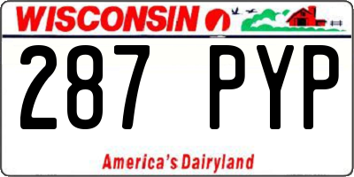 WI license plate 287PYP