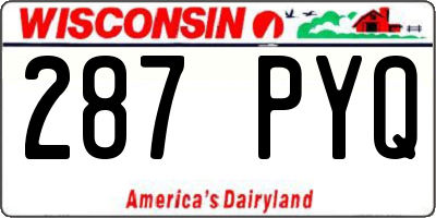 WI license plate 287PYQ