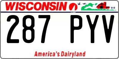 WI license plate 287PYV
