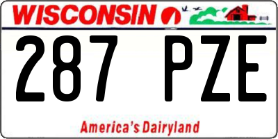 WI license plate 287PZE