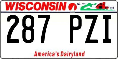 WI license plate 287PZI