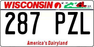 WI license plate 287PZL