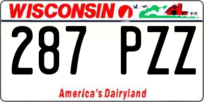 WI license plate 287PZZ