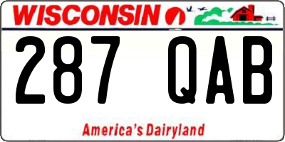 WI license plate 287QAB