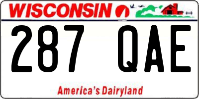 WI license plate 287QAE