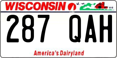 WI license plate 287QAH