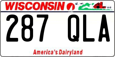 WI license plate 287QLA