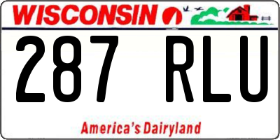 WI license plate 287RLU