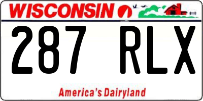 WI license plate 287RLX