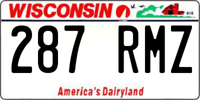 WI license plate 287RMZ