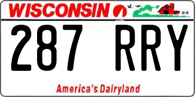WI license plate 287RRY