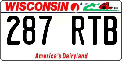 WI license plate 287RTB