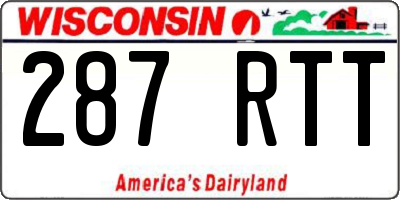 WI license plate 287RTT