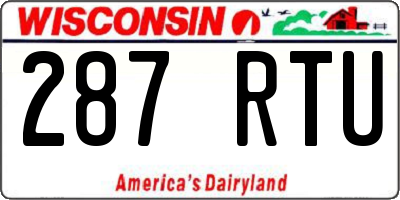 WI license plate 287RTU