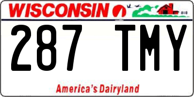 WI license plate 287TMY