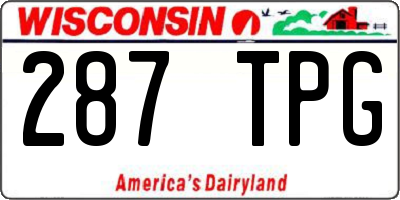 WI license plate 287TPG