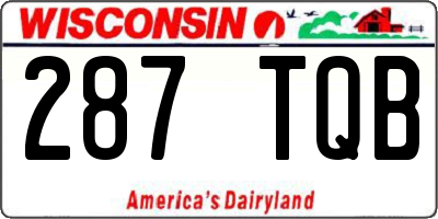 WI license plate 287TQB