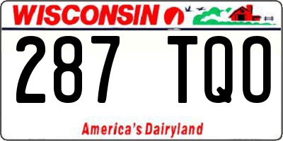 WI license plate 287TQO